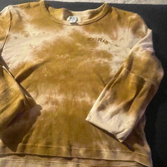 BDG Jeans (Size Small) Cropped Tie-Dye Crewneck Shirt in Brown and Cream - Picture 5 of 10